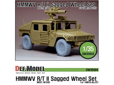 Hmmwv R/T Ii  Sagged Wheel Set Sagged (For Tamiya 1/35 M1046) - zdjęcie 1