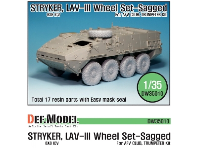 Stryker/Lav-iii Mich. Xml Sagged Wheel Set (For Afv Club/Trumpeter 1/35) - zdjęcie 1