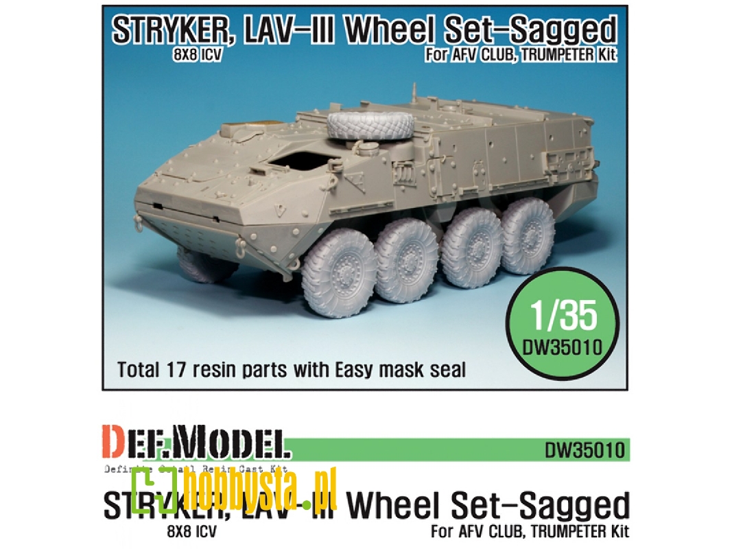 Stryker/Lav-iii Mich. Xml Sagged Wheel Set (For Afv Club/Trumpeter 1/35) - zdjęcie 1 Stryker/Lav-iii Mich. Xml Sagged Wheel Set (For Afv Club/Trumpeter 1/35) - zdjęcie 1
