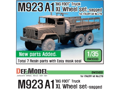 M923a1 Big Foot Truck Mich. Xl Sagged Wheel Set (For Italeri 1/35) - zdjęcie 1