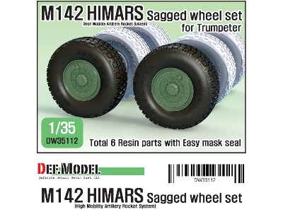 Us M142 Himars Sagged Wheel Set ( For Trumpeter 1/35) - zdjęcie 1