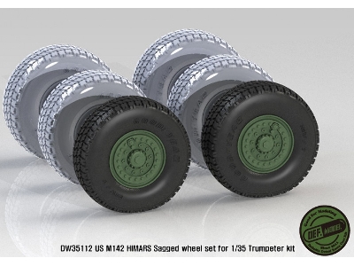 Us M142 Himars Sagged Wheel Set ( For Trumpeter 1/35) - zdjęcie 7
