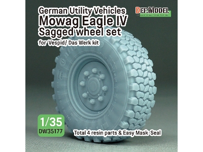 German Utility Vehicles Mowag Eagle Iv Sagged Wheel Set (For Vespid/Das Werk Kit) - zdjęcie 1