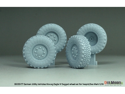 German Utility Vehicles Mowag Eagle Iv Sagged Wheel Set (For Vespid/Das Werk Kit) - zdjęcie 2