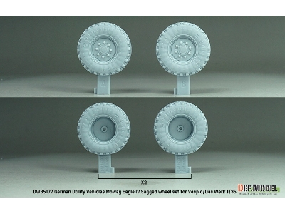 German Utility Vehicles Mowag Eagle Iv Sagged Wheel Set (For Vespid/Das Werk Kit) - zdjęcie 3