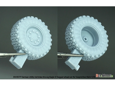 German Utility Vehicles Mowag Eagle Iv Sagged Wheel Set (For Vespid/Das Werk Kit) - zdjęcie 5