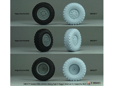 German Utility Vehicles Mowag Eagle Iv Sagged Wheel Set (For Vespid/Das Werk Kit) - zdjęcie 6