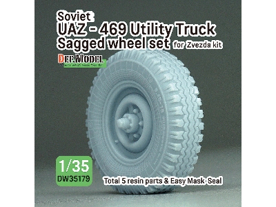 Soviet Uaz-469 Utility Truck Sagged Wheel Set (For Zvezda Kit) - zdjęcie 1