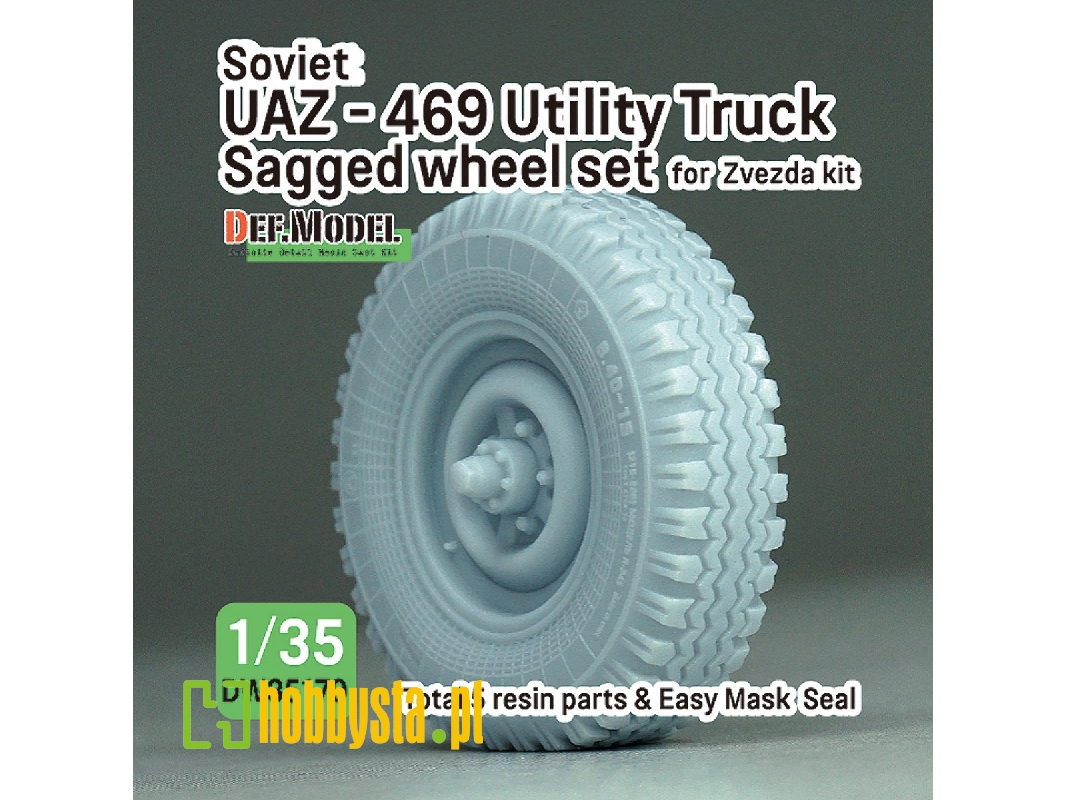 Soviet Uaz-469 Utility Truck Sagged Wheel Set (For Zvezda Kit) - zdjęcie 1 Soviet Uaz-469 Utility Truck Sagged Wheel Set (For Zvezda Kit) - zdjęcie 1