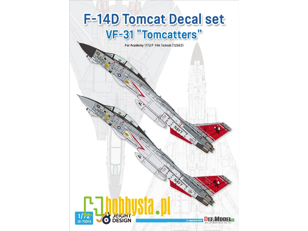 F-14d Tomcat Decal Set, Vf-31 'tomcatters' (For Academy 12563) - zdjęcie 1 F-14d Tomcat Decal Set, Vf-31 'tomcatters' (For Academy 12563) - zdjęcie 1
