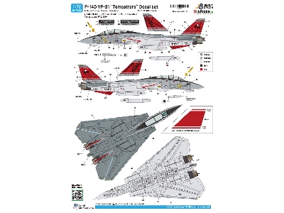 F-14d Tomcat Decal Set, Vf-31 'tomcatters' (For Academy 12563) - zdjęcie 4