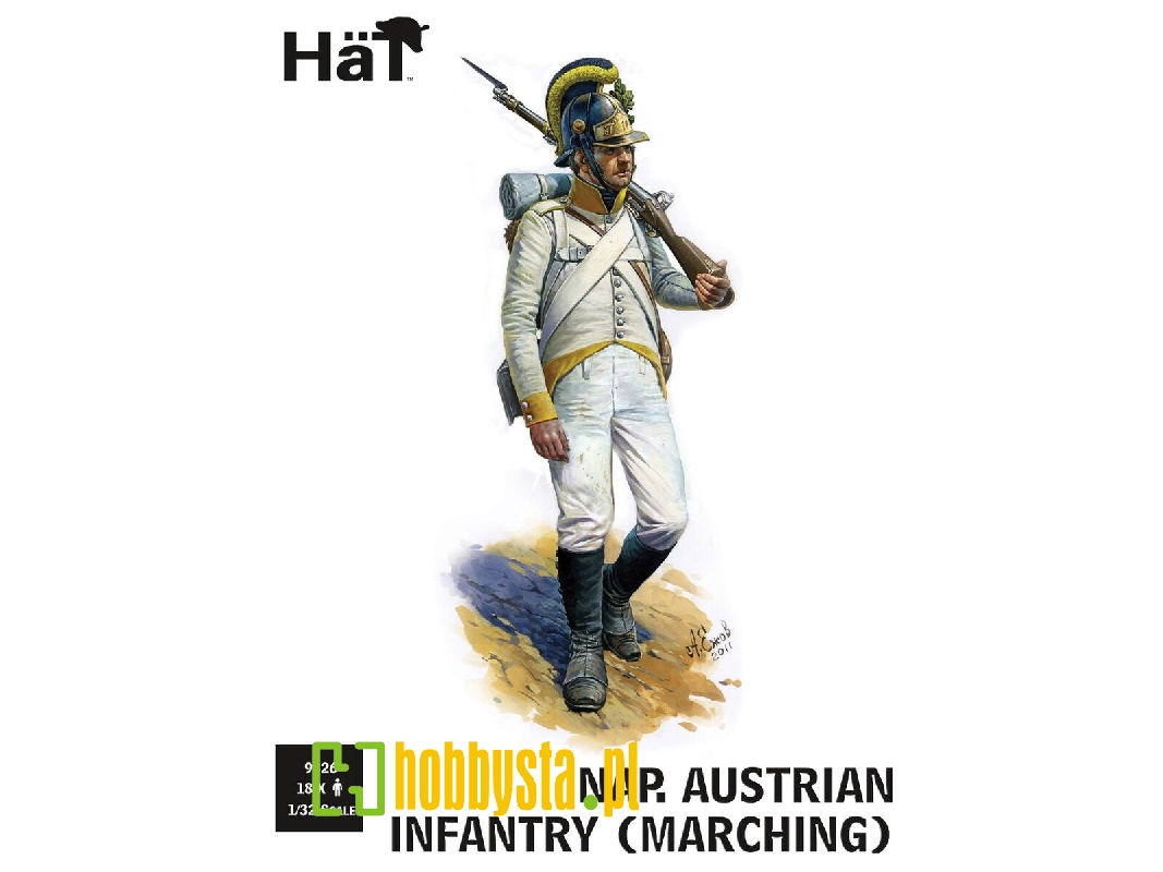Napoleonic Austrian Line Infantry - Marching (18 Figures) - zdjęcie 1 Napoleonic Austrian Line Infantry - Marching (18 Figures) - zdjęcie 1