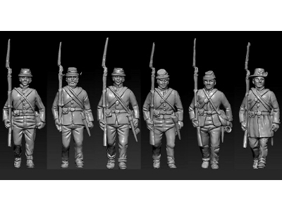 Confederate Infantry In "butternut Uniforms" Marching Set 1 - 18 Figures (American Civil War 1861-1865) - zdjęcie 4