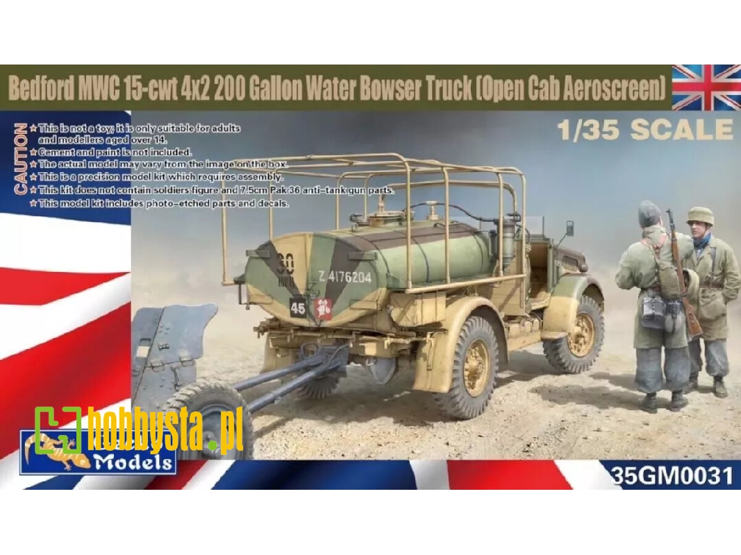 Bedford Mwc 15-cwt 4x2 250 Gallon Water Bowser Truck (Open Cab Aeroscreen) - zdjęcie 1 Bedford Mwc 15-cwt 4x2 250 Gallon Water Bowser Truck (Open Cab Aeroscreen) - zdjęcie 1