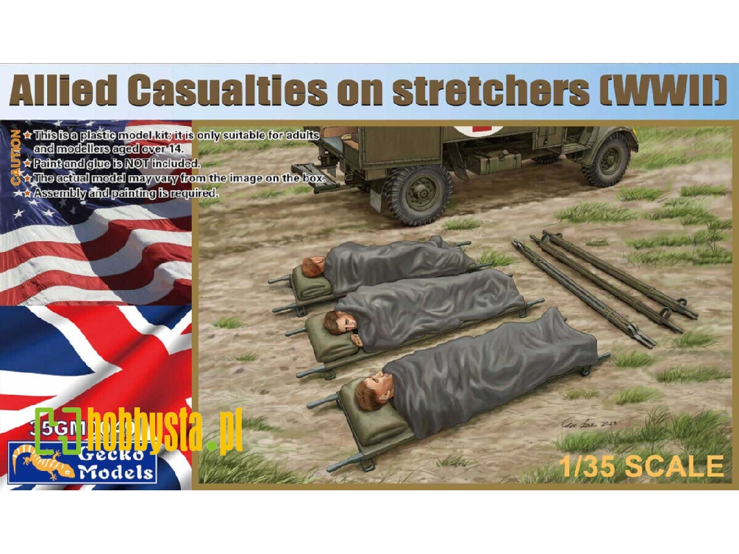Allied Casualties On Stretchers (Wwii) - zdjęcie 1