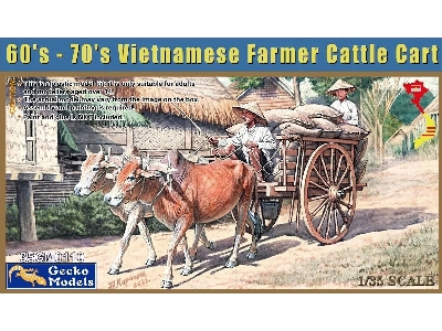 60'-70's Vietnamese Farmer Cattle Cart - zdjęcie 1