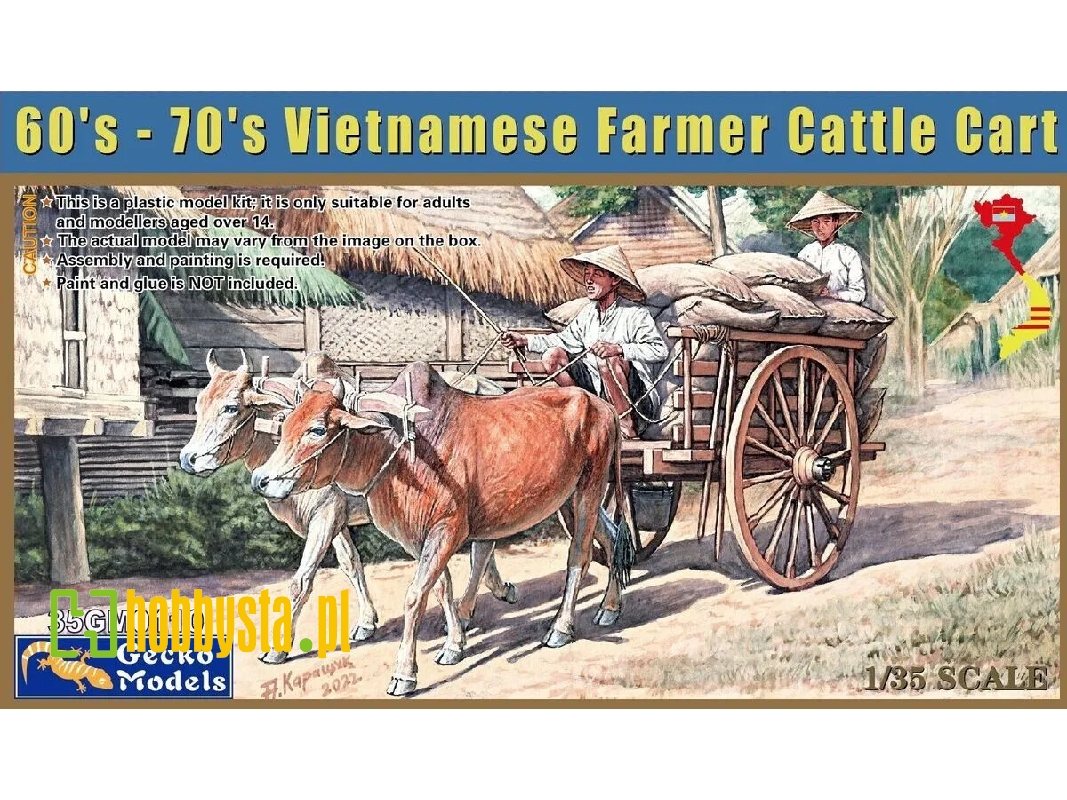 60'-70's Vietnamese Farmer Cattle Cart - zdjęcie 1 60'-70's Vietnamese Farmer Cattle Cart - zdjęcie 1