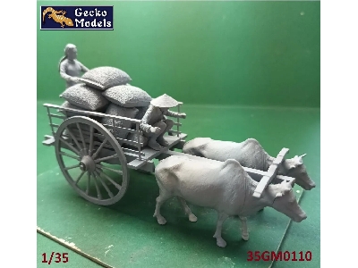 60'-70's Vietnamese Farmer Cattle Cart - zdjęcie 2
