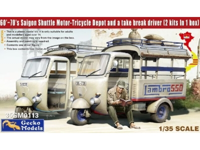 60'-70's Saigon Shuttle Motor - Tricycle Depot And A Take Break Driver (2 Kits In 1 Box) - zdjęcie 1