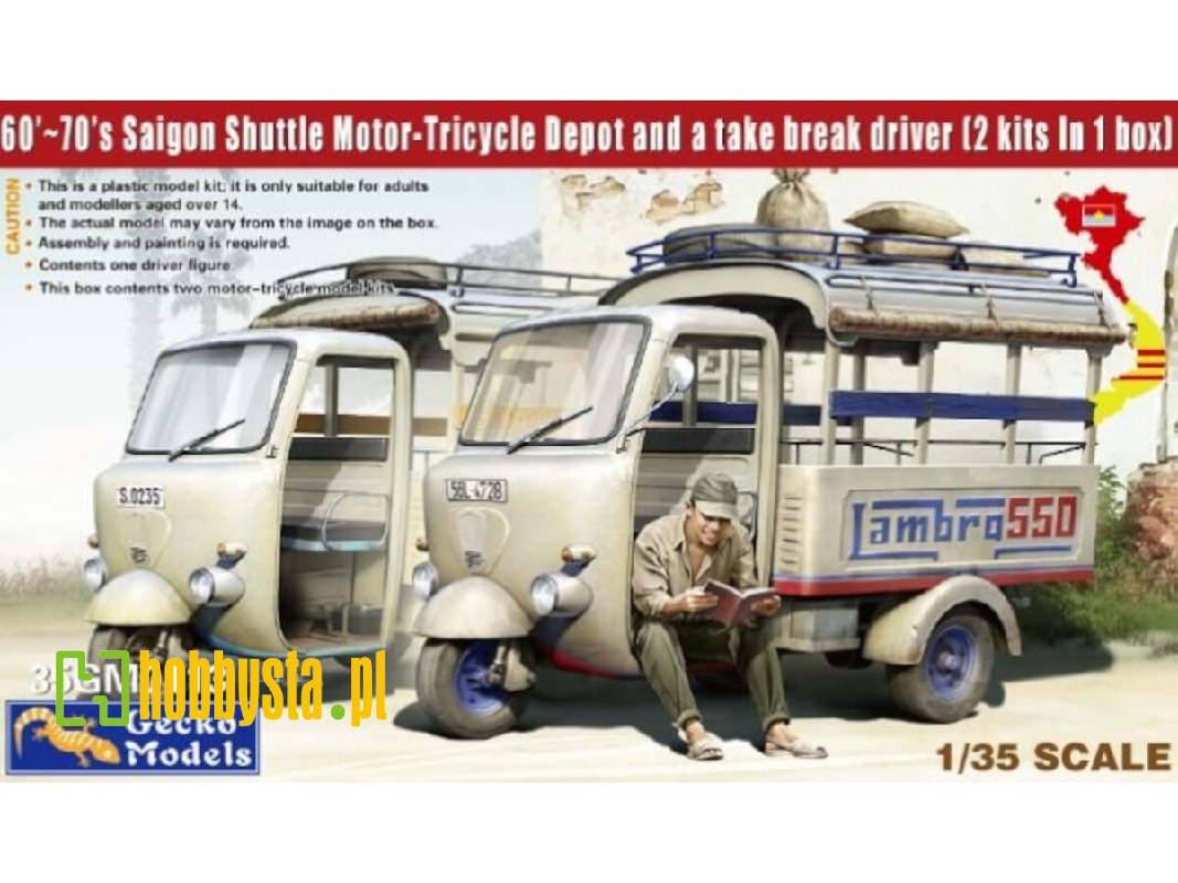 60'-70's Saigon Shuttle Motor - Tricycle Depot And A Take Break Driver (2 Kits In 1 Box) - zdjęcie 1
