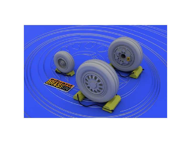 F-16 late wheels 1/48 - Tamiya - żywica i blaszki - zdjęcie 1 F-16 late wheels 1/48 - Tamiya - żywica i blaszki - zdjęcie 1