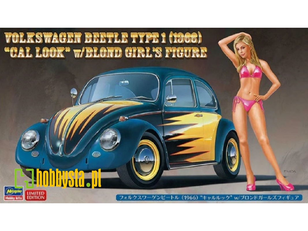 52245 Volkswagen Beetle Type 1 (1966) "cal Look" W/Blond Girl's Figure - zdjęcie 1