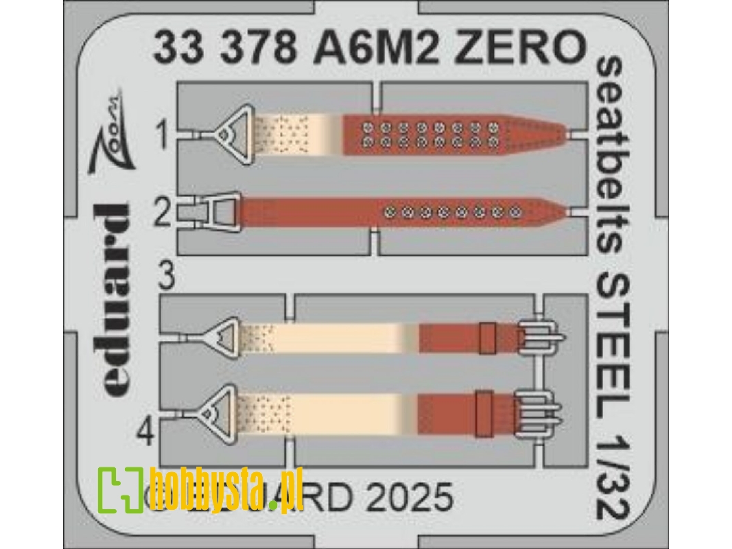 A6M2 Zero seatbelts STEEL 1/32 - TAMIYA - zdjęcie 1 A6M2 Zero seatbelts STEEL 1/32 - TAMIYA - zdjęcie 1