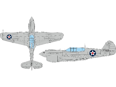 P-40E US national insignia w/  red center 1/48 - EDUARD - zdjęcie 1