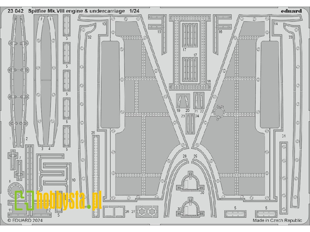 Spitfire Mk. VIII engine & undercarriage 1/24 - AIRFIX - zdjęcie 1