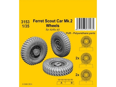 Ferret Scout Car Mk.2 Wheels (For Airfix Kit) - zdjęcie 1