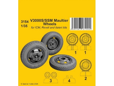 V3000s/Ssm Maultier Wheels (For Icm, Revell, Italeri) - zdjęcie 1