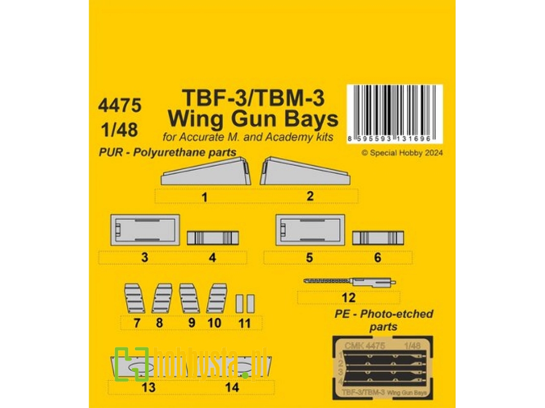 Tbf-3/Tbm-3 Wing Gun Bays (For Accurate M. And Academy Kits) - zdjęcie 1 Tbf-3/Tbm-3 Wing Gun Bays (For Accurate M. And Academy Kits) - zdjęcie 1