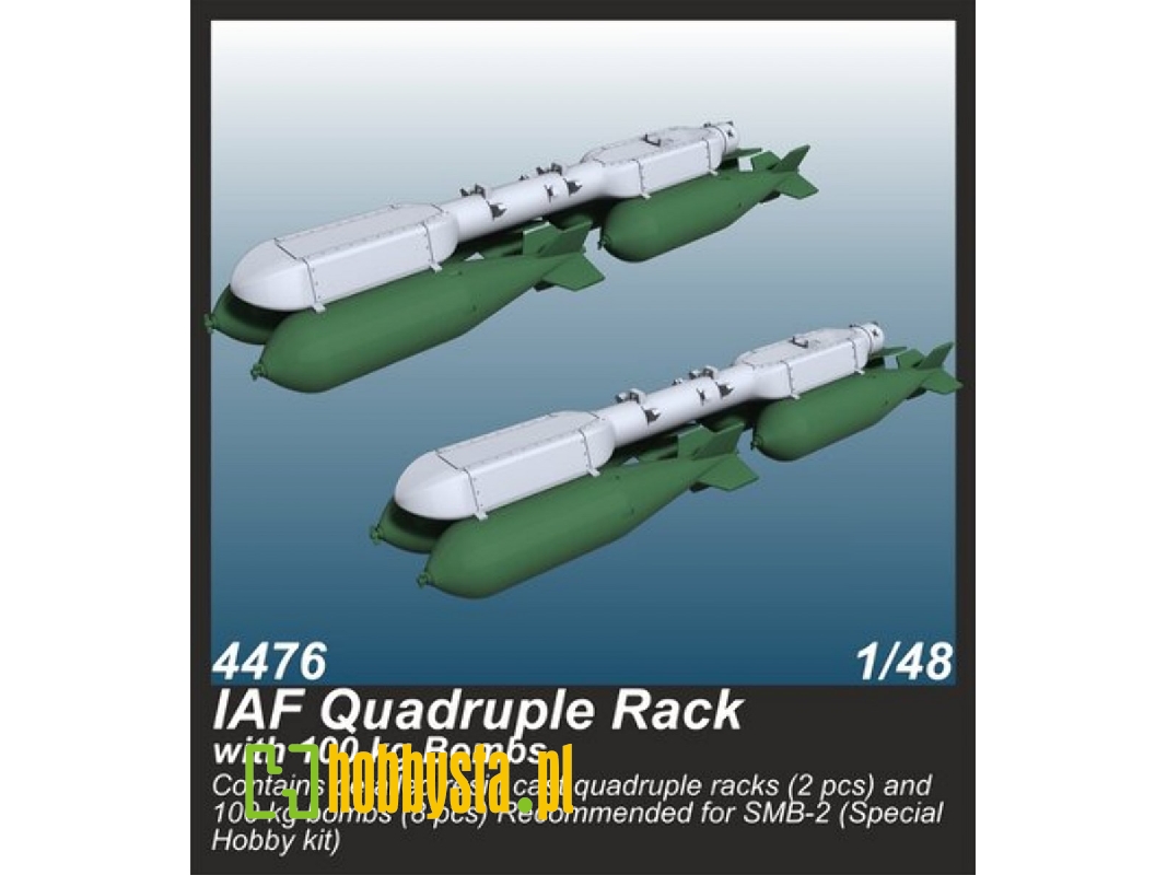 Iaf Quadruple Rack With 100kg Bombs (2pcs) (For Smb-2, Sa'ar And Mirage Iii Kits)) - zdjęcie 1 Iaf Quadruple Rack With 100kg Bombs (2pcs) (For Smb-2, Sa'ar And Mirage Iii Kits)) - zdjęcie 1