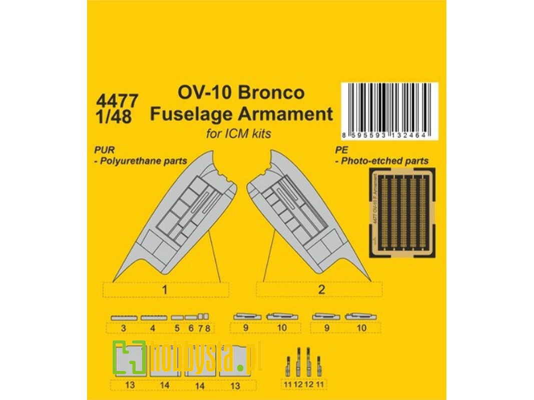 Ov-10 Bronco Fuselage Armament (For Icm) - zdjęcie 1 Ov-10 Bronco Fuselage Armament (For Icm) - zdjęcie 1