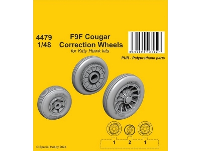 F9f Cougar Correction Wheels (For Kitty Hawk Kits) - zdjęcie 1