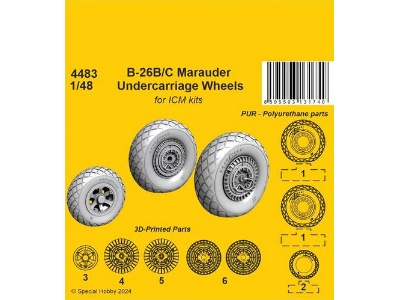 B-26b/C Marauder Undercarriage Wheels (For Icm Kits) - zdjęcie 1