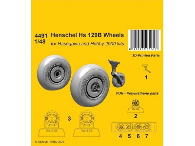 Henschel Hs 129b Wheels (For Hasegawa/Hobby 2000) - zdjęcie 1