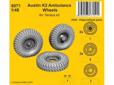 Austin K2 Ambulance Wheels (For Tamiya Kit) - zdjęcie 1