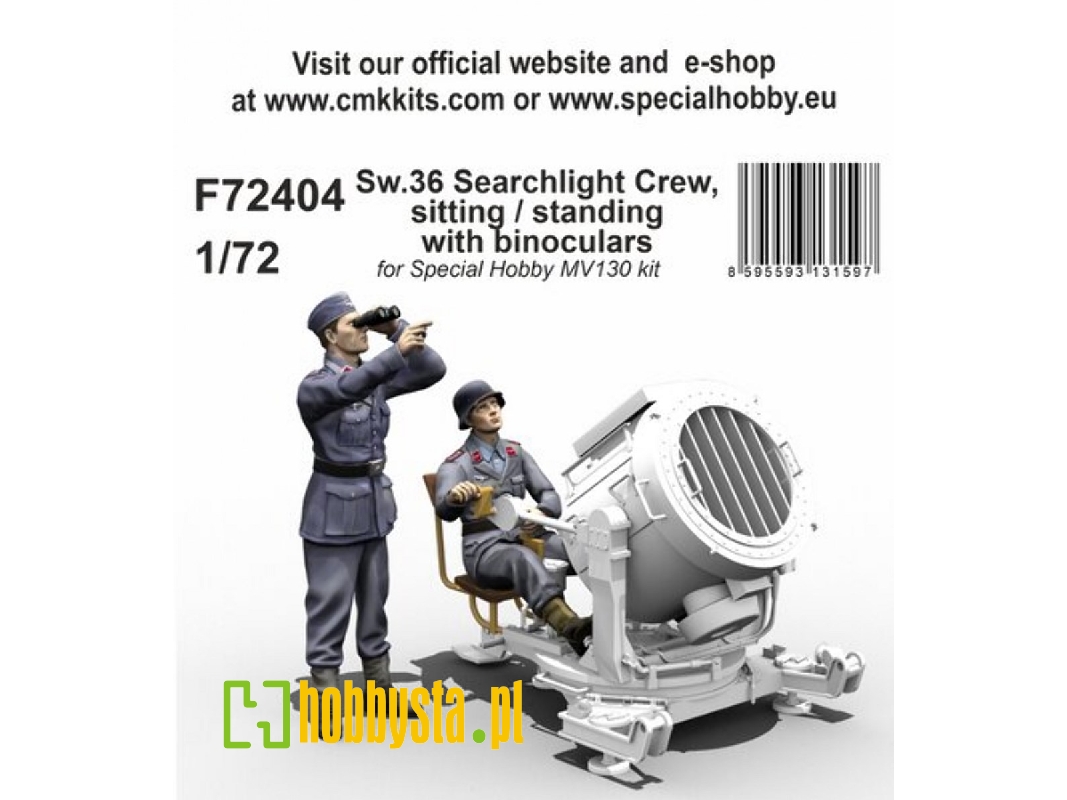 Sw.36 Searchlight Crew, Sitting/Standing With Binoculars (For Special Hobby Mv130 Kit) - zdjęcie 1 Sw.36 Searchlight Crew, Sitting/Standing With Binoculars (For Special Hobby Mv130 Kit) - zdjęcie 1