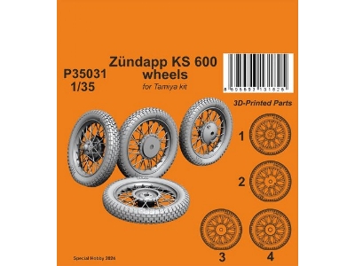 Zündapp Ks 600 Wheels (For Tamiya Kit) - zdjęcie 1