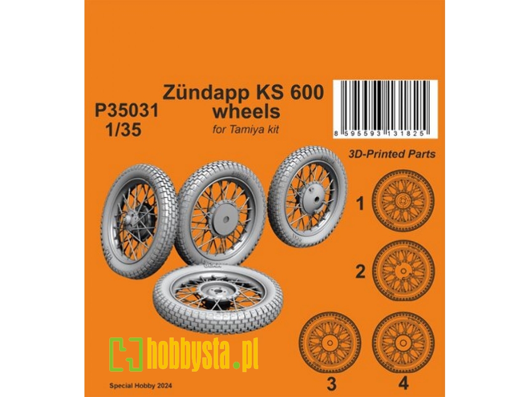 Zündapp Ks 600 Wheels (For Tamiya Kit) - zdjęcie 1 Zündapp Ks 600 Wheels (For Tamiya Kit) - zdjęcie 1