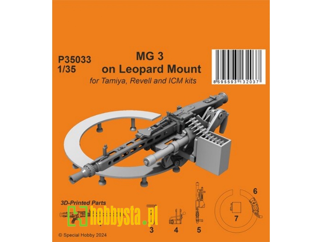 Mg 3 On Leopard Mount (For Tamiya, Revell And Icm) - zdjęcie 1