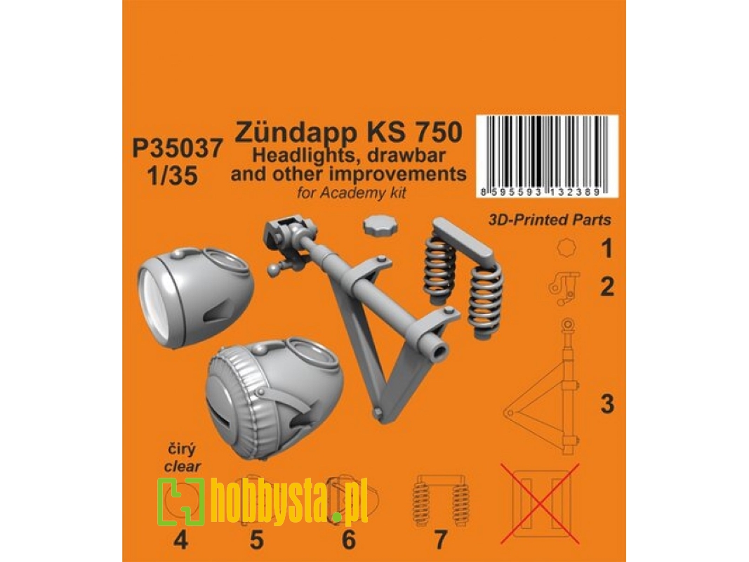 Zündapp Ks 750 Headlights, Drawbar And Other Improvements (For Academy) - zdjęcie 1 Zündapp Ks 750 Headlights, Drawbar And Other Improvements (For Academy) - zdjęcie 1