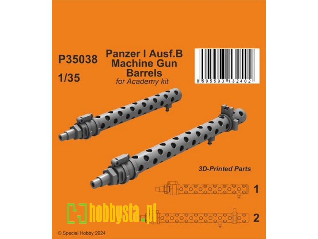 Panzer I Ausf.B Machine Gun Barrels (For Academy) - zdjęcie 1 Panzer I Ausf.B Machine Gun Barrels (For Academy) - zdjęcie 1