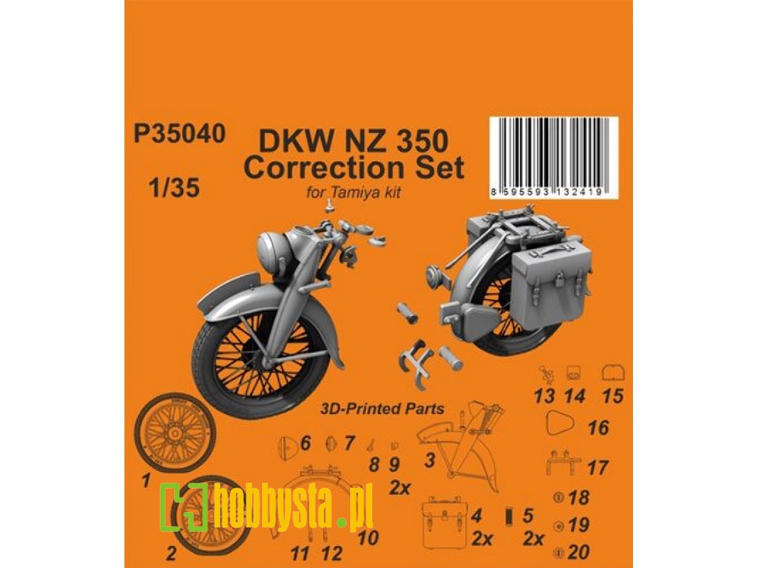 Dkw Nz 350 Correction Set (For Tamiya) - zdjęcie 1 Dkw Nz 350 Correction Set (For Tamiya) - zdjęcie 1