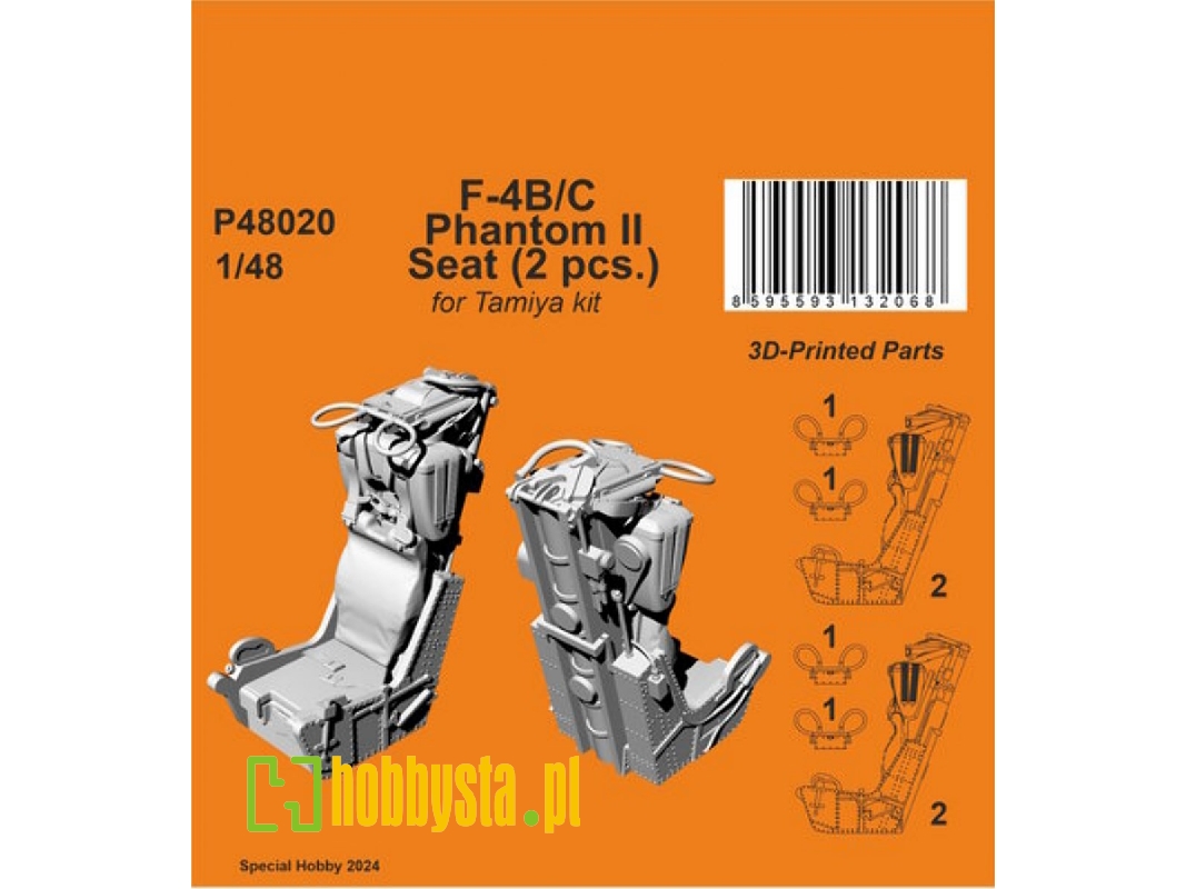 F-4b/C Phantom Ii Seat (2pcs) (For Tamiya) - zdjęcie 1 F-4b/C Phantom Ii Seat (2pcs) (For Tamiya) - zdjęcie 1