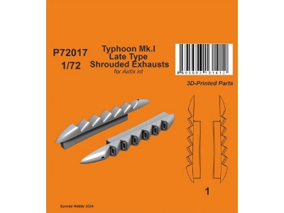 Typhoon Mk.I Late Type Shrouded Exhausts (For Airfix Kit) - zdjęcie 1