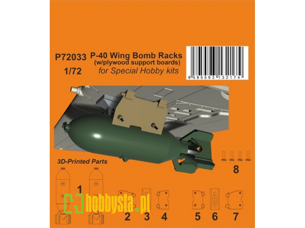 P-40 Wing Bomb Racks (With Plywood Support Boards) (For Special Hobby) - zdjęcie 1 P-40 Wing Bomb Racks (With Plywood Support Boards) (For Special Hobby) - zdjęcie 1