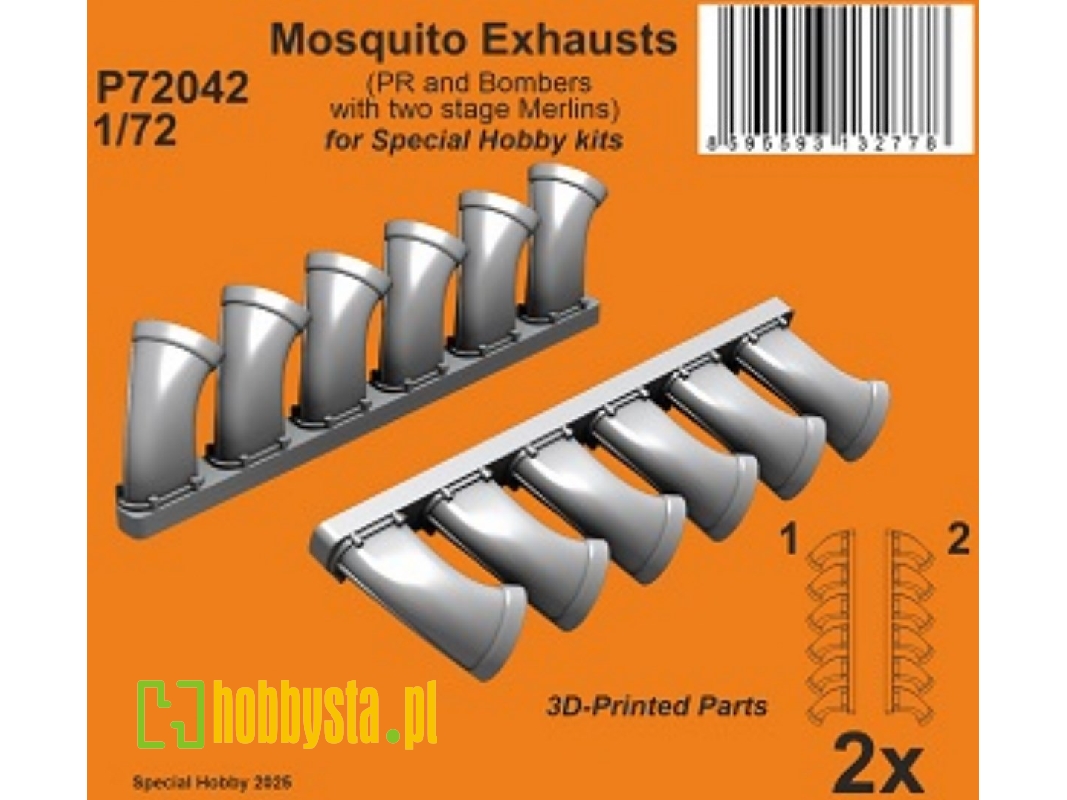 De Havilland Mosquito - Exhausts (For Special Hobby Kits) - zdjęcie 1 De Havilland Mosquito - Exhausts (For Special Hobby Kits) - zdjęcie 1
