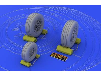  F-22A wheels 1/48 - Academy Minicraft - żywica i blaszki - zdjęcie 3